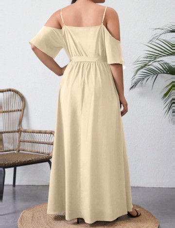 Rochie maxi Shein Curve+, crem