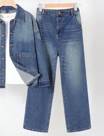 Jeans Shein, albastru