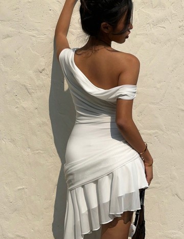 Rochie mini Shein Curve+, alb