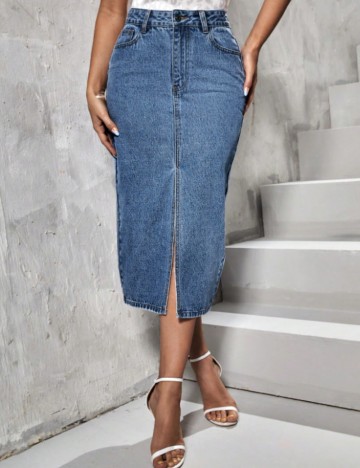 Fustă midi Shein, albastru