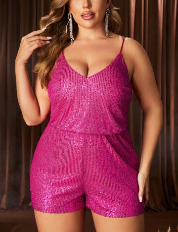 Salopetă scurtă Shein Curve+, roz