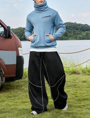 Hanorac Casual Shein, albastru