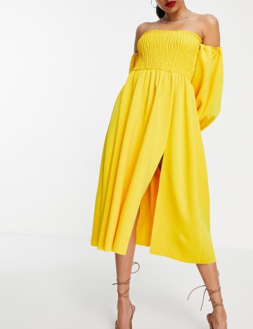 Rochie midi ASOS, galben