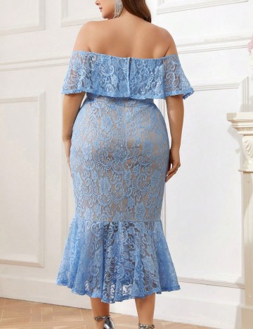 Rochie maxi Shein Curve+, albastru