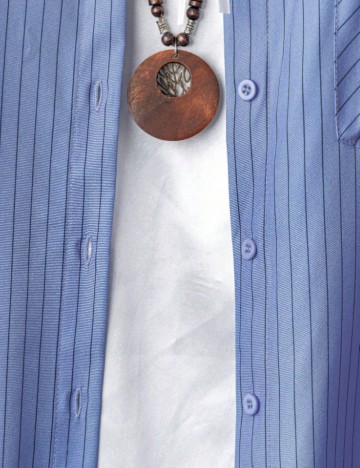 Cămașă lungă Shein Curve+, albastru