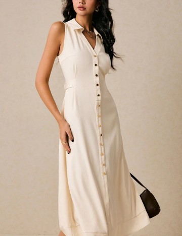 Rochie midi Shein Po&eacute;selle, crem