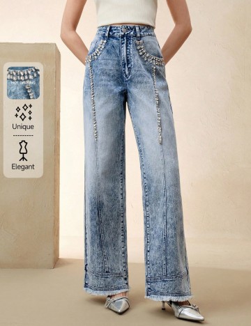 Jeans Shein Anewsta, albastru