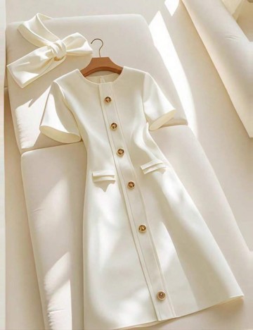 Rochie mini Shein, crem