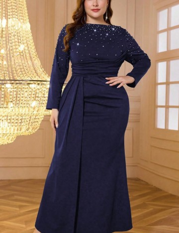 Rochie midi Shein Curve+, albastru