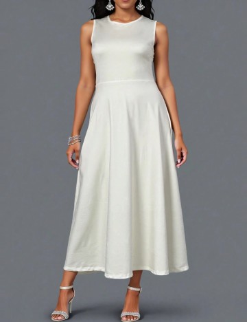 Rochie midi Shein Curve+, alb