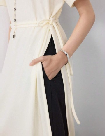 Bluză lungă Shein, bej