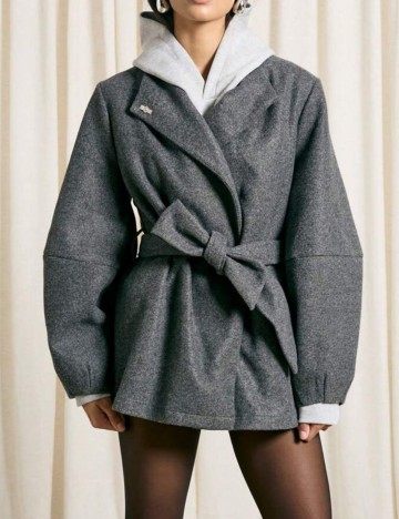 Palton scurt Shein AIIRZ, gri