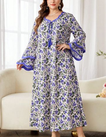 Rochie maxi Shein Curve+, mix culori