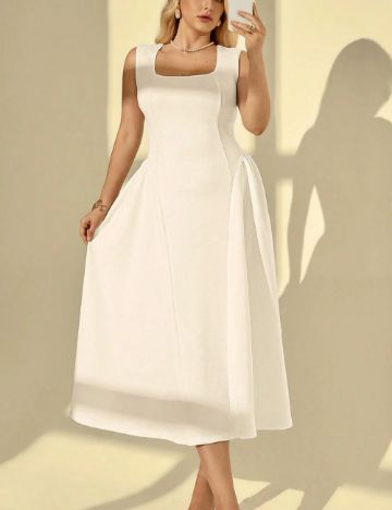 Rochie midi Shein Curve+, alb