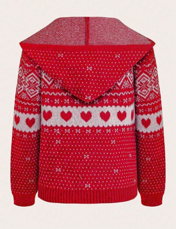 Pulover cu fermoar Shein Curve+, roșu