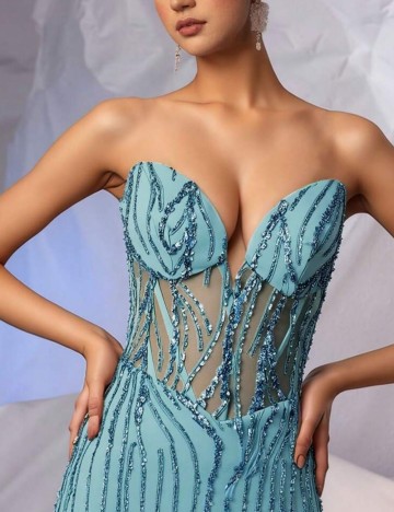 Rochie de ocazie Shein, turcoaz