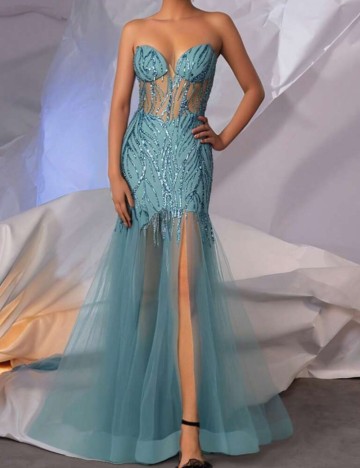 Rochie de ocazie Shein, turcoaz