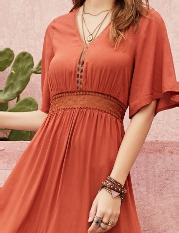 Rochie midi Shein, cărămiziu