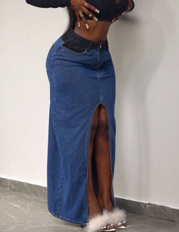 Fustă de blugi Shein, albastru