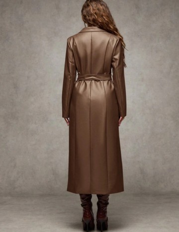 Trench imitație de piele Shein, maro