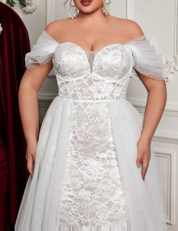 Rochie de ocazie și bridal Shein Curve+, alb