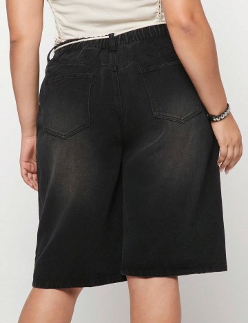 Pantaloni scurți Shein Curve+, negru