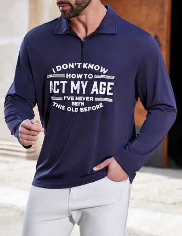 Bluză Shein MANFINITY, albastru