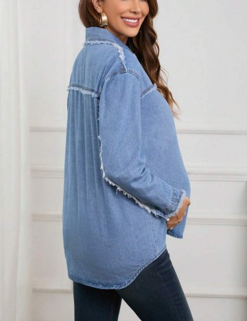 Cămașă de blugi Shein, albastru