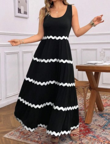 Rochie maxi Shein Curve+, negru
