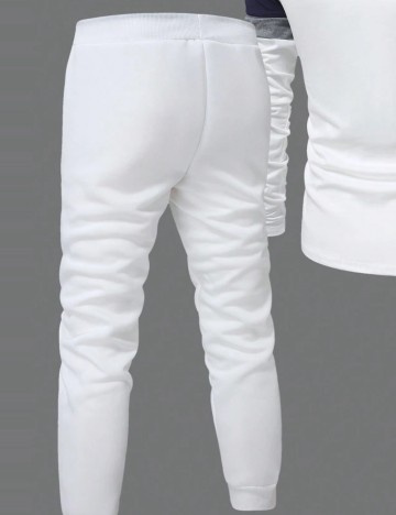 Pantaloni Shein MANFINITY, alb