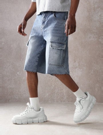 Jeans 3/4 Shein, albastru