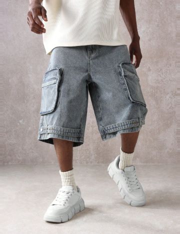 Pantaloni scurți de blugi Shein SUMWON, albastru