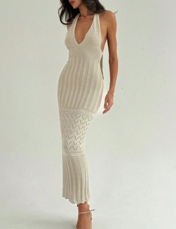 Rochie tricotată Shein, bej