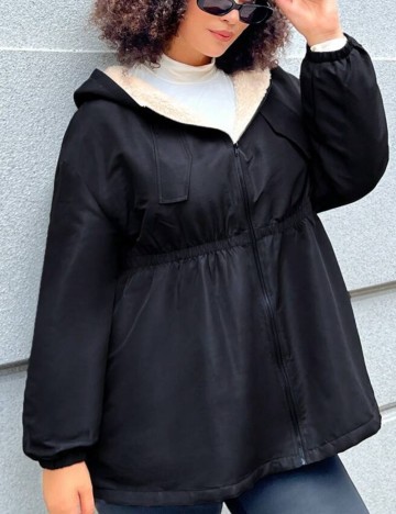 Geacă Shein Curve+, negru