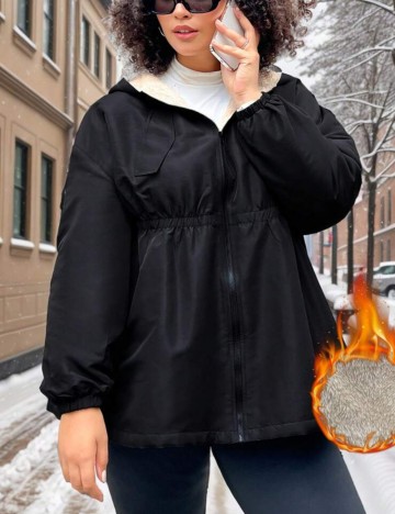 Geacă Shein Curve+, negru