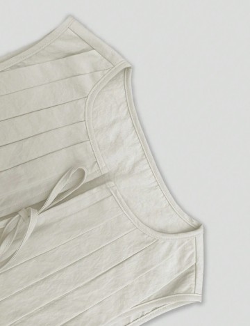 Cămașă cu m&acirc;necă scurtă Shein, bej