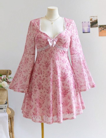 Rochie mini Shein Curve+, roz