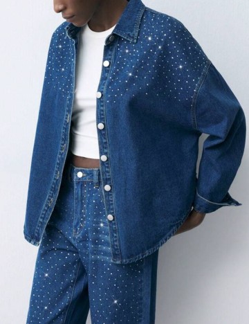 Cămașă de blugi Shein, albastru