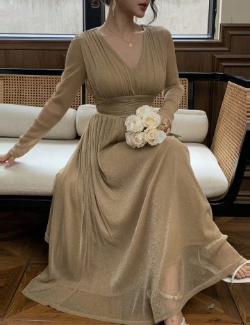 Rochie maxi Shein DAZY, bej