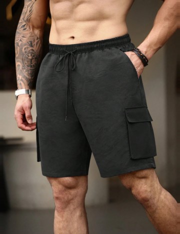 Pantaloni scurți Shein MANFINITY, negru