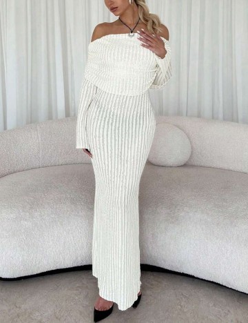 Rochie maxi Shein, crem