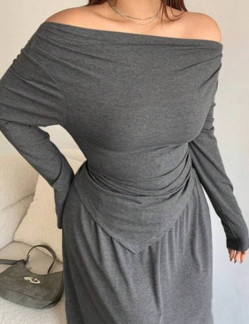 Bluză Shein Curve+, gri