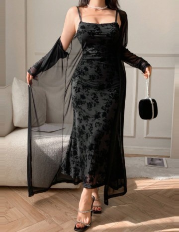Set Rochie și Cardigan Shein DAZY, negru