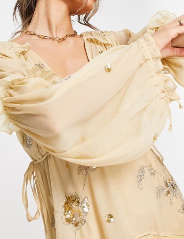 Rochie midi ASOS, crem