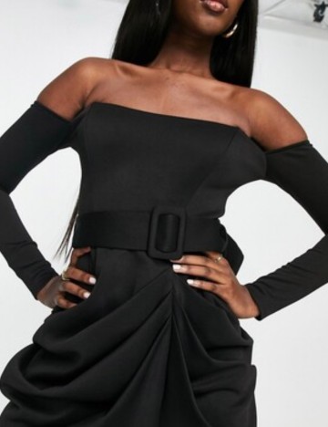 Rochie midi ASOS, negru