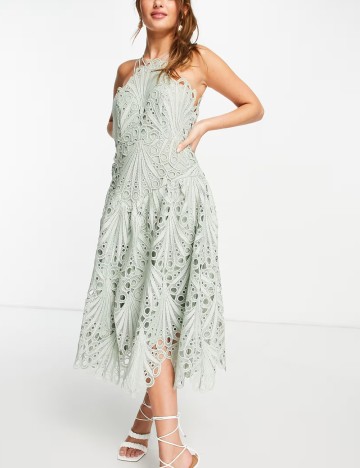 Rochie midi ASOS, verde