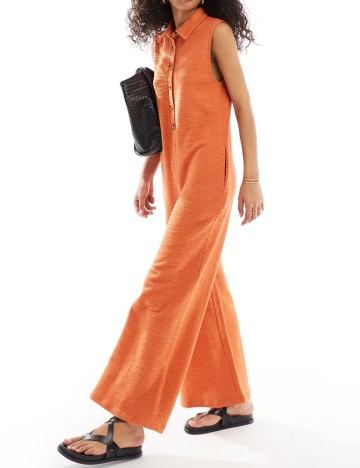 Salopetă lungă ASOS, portocaliu