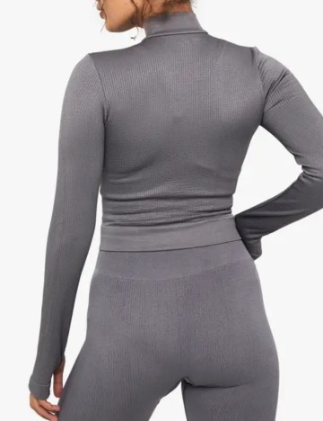 Bluză cu fermoar Boohoo, gri