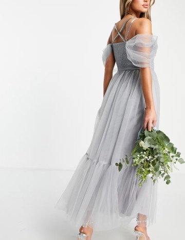 Rochie de ocazie Lace & Beads, gri