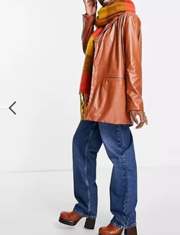 Sacou imitație de piele Heartbreak, maro